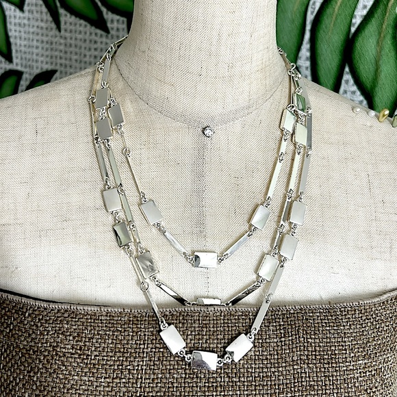 🖤ROBERT LEE MORRIS SOHO shiny silver plated multi-strand necklace - Picture 1 of 10